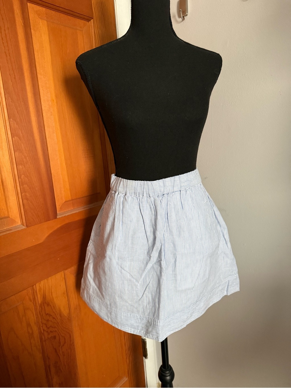 J.Crew Pinstriped Linen Blend Skirt